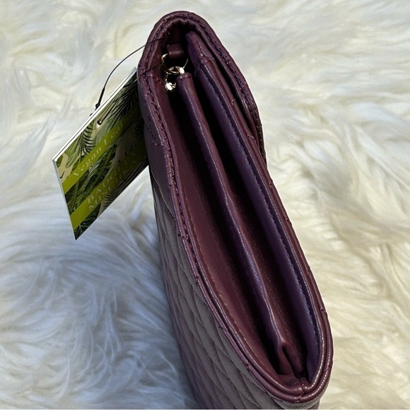 Badgley Mischka Plum Gold Quilted Crossbody Bag - Picture 9 of 14